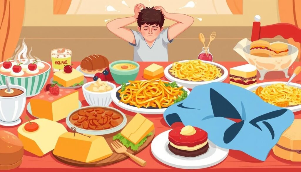 high-fat foods and high-carbohydrate meals related to reactive hypoglycemia