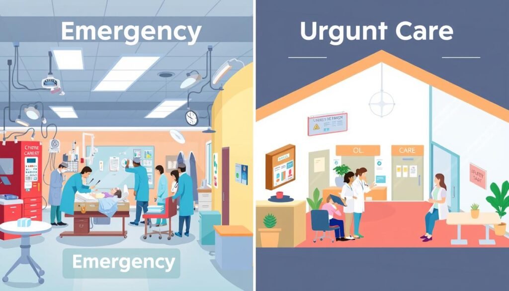 Differences in emergency care and urgent care