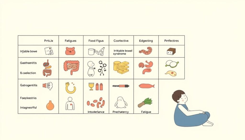 gastrointestinal issues and fatigue table