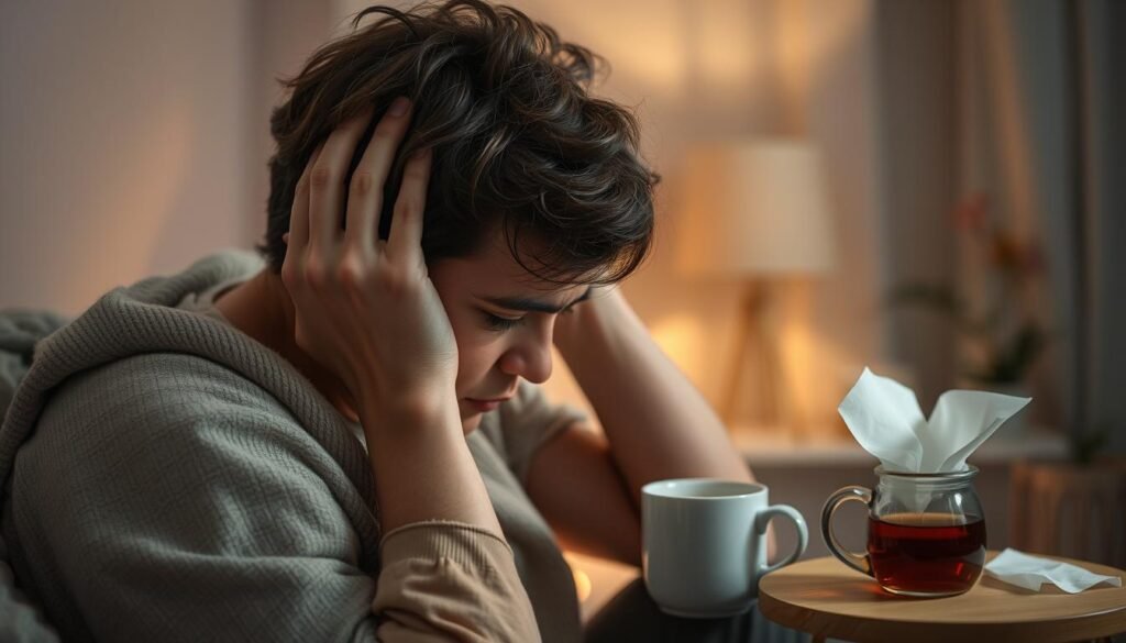 headache sore throat fatigue