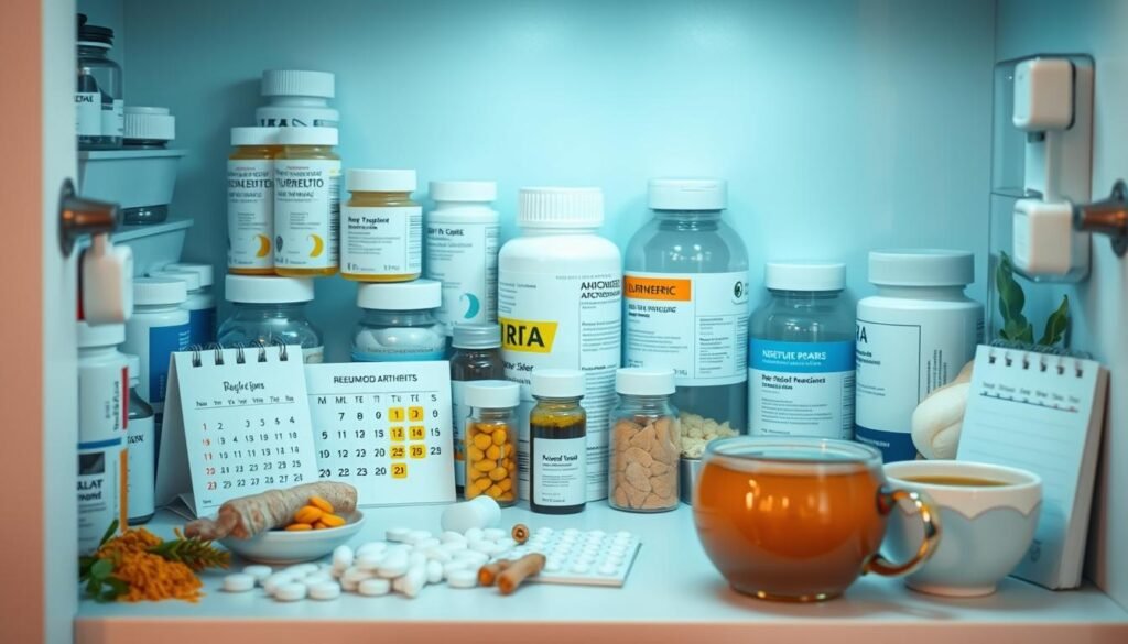 medication strategies for treatment in managing RA flares and fatigue