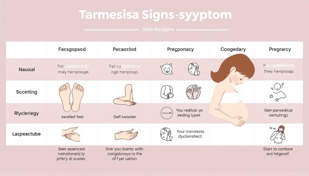 preeclampsia signs and symptoms table