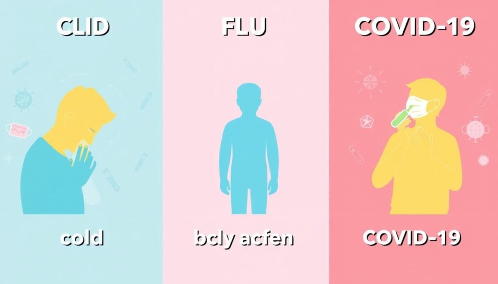 symptoms of colds vs flu vs COVID-19